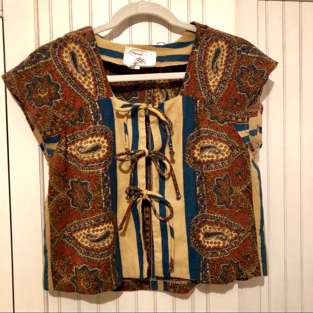 Boho tie-front top/vest
